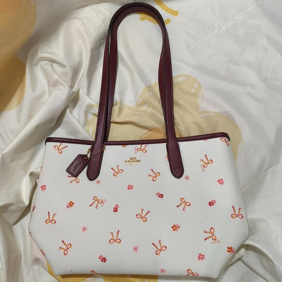 Coach White Bow Tote - Picture 1 of 7